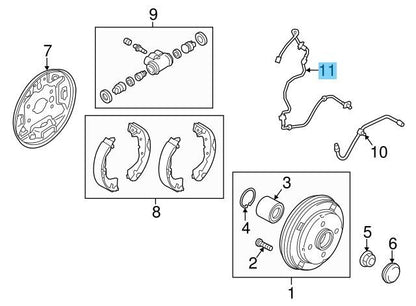 MITSUBISHI MIRAGE A0#A 14-23 Genuine ABS Rear Wheel Speed Sensor LH 4670B081 OEM