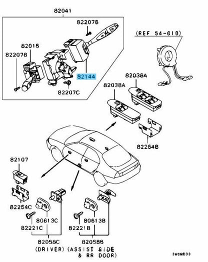 MITSUBISHI PAJERO V21W Genuine Turn Signal Lamp & Lighting Switch MR309686 RHD
