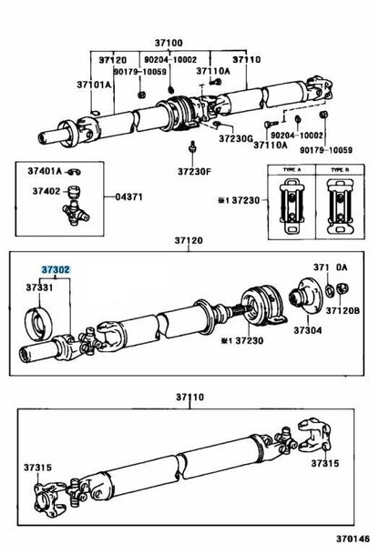 TOYOTA Genuine Yoke RR Propeller Shaft Universal Joint Sleeve 37302-35030 OEM