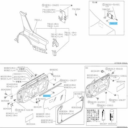 NISSAN SKYLINE GT-R BNR32 Genuine HOOD TRUNK LID Door Cushion Rubber Set