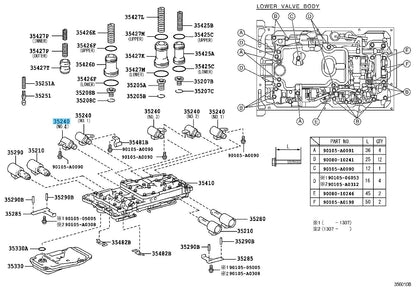 TOYOTA TUNDRA USK56 07-8 11-21 Genuine A/Transmission 3Way SOLENOID 35240-50060