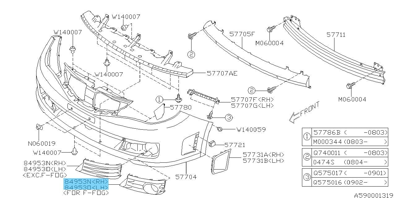 SUBARU IMPREZA WRX STI GV GR 2011-2014 Genuine Fog Light Cover RH & LH Set OEM