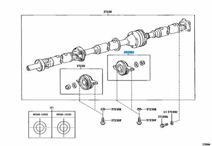 TOYOTA CAMRY ACV45 2007-2011 Genuine Center Support Bearing No2 37230-39105 OEM