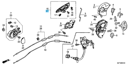 HONDA CR-Z ZF1 11-12 Genuine Front Door Outer Handle Assy LH 72181-SZT-003ZC OEM