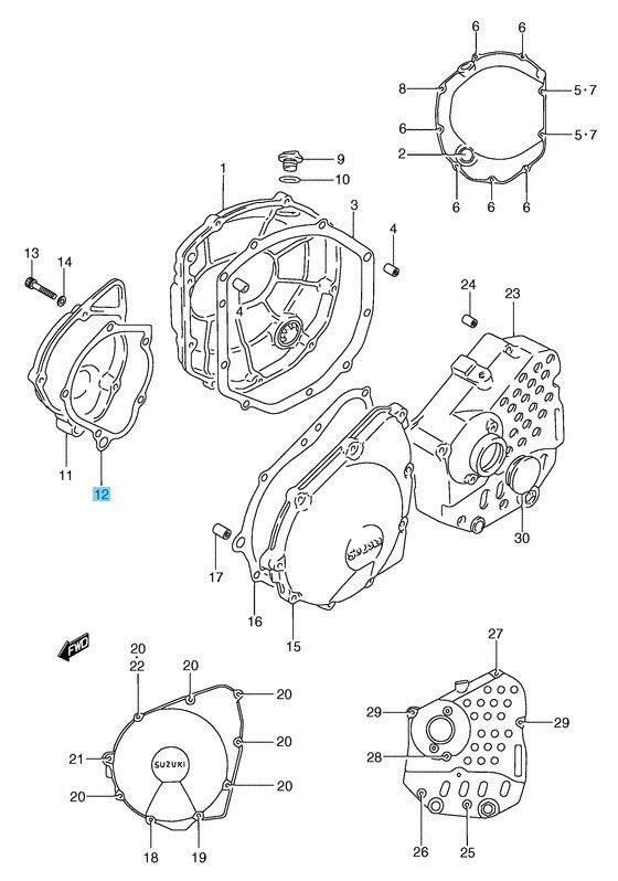 SUZUKI GSX750F Katana 98-06 Genuine Signal Generator Cover Gasket 11491-27A30