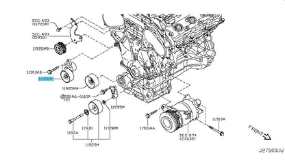 NISSAN MURANO CZ51 Z51 2008-2014 Genuine Auto Tensioner Assy 11955-JA10D OEM