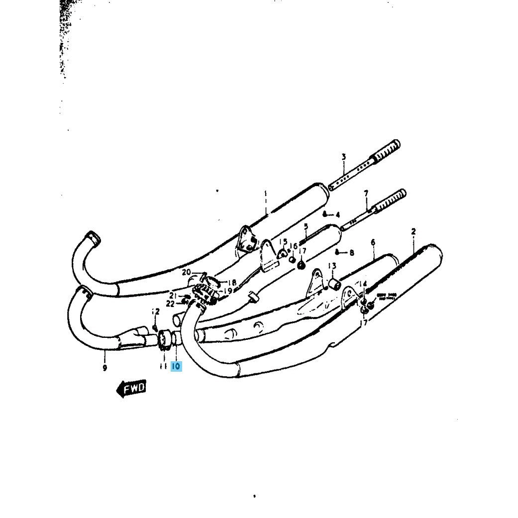 SUZUKI GT380 GT550 1973-1977 Genuine Muffler Connector 14771-06090 OEM