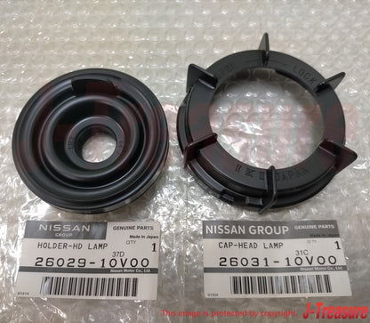 NISSAN SKYLINE ##R32 1989-1994 Genuine Head Lamp & Socket Cover Set RH LH OEM
