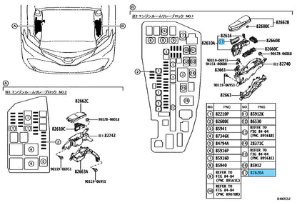 TOYOTA CAMRY (HYBRID) AXVH7# '18-24 Genuine Fusible Link Block Assy 82620-33140