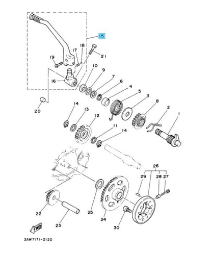YAMAHA TRAILWAY TW200 1987-2000 Genuine Kick Crank Assy 54G-15620-01-00 OEM
