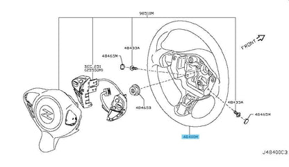 NISSAN 370Z Z34 15-20 Genuine Wheel Steering W/O Pad Assy 48430-6GA0A OEM