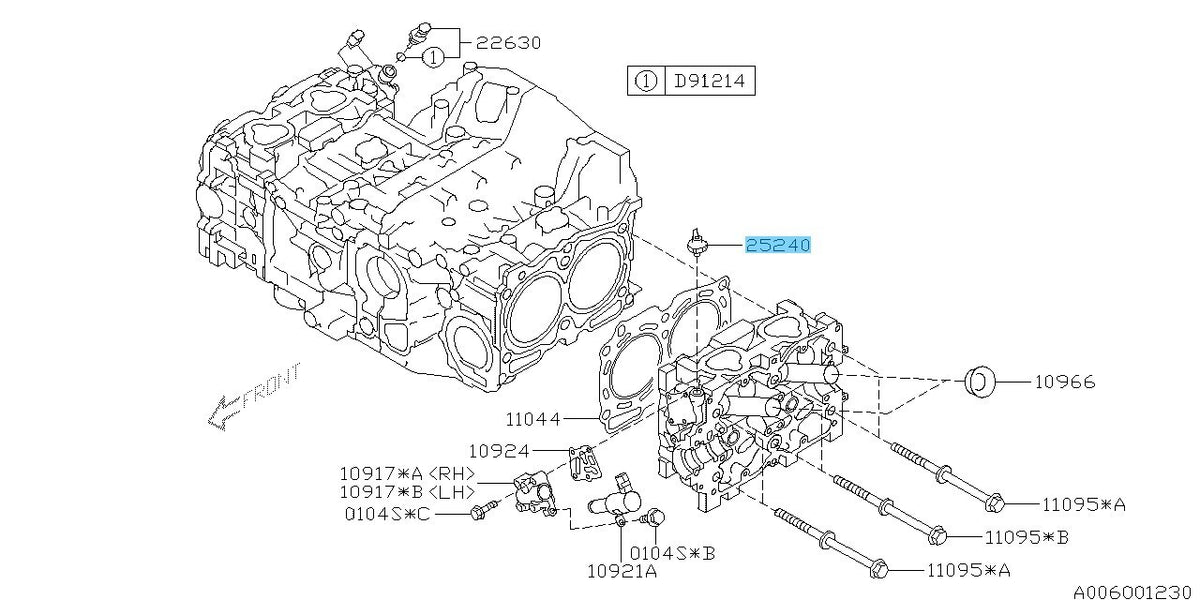 SUBARU FORESTER SH9 06-10 Genuine Oil Pressure Switch Assembly 25240AA060 x2 Set