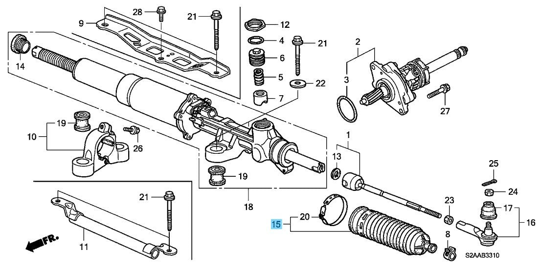 HONDA S2000 AP1 AP2 2000-2009 Genuine Tie Rod Dust Seal A 53537-S2A-003 x2 Set