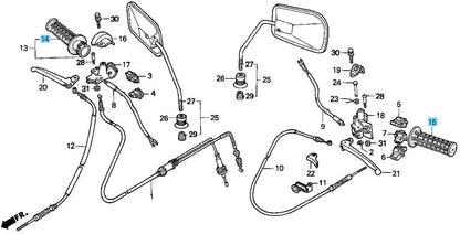HONDA ELITE 50SR MEX SA50 95-01 Genuine Handle Grip RH & LH Set OEM