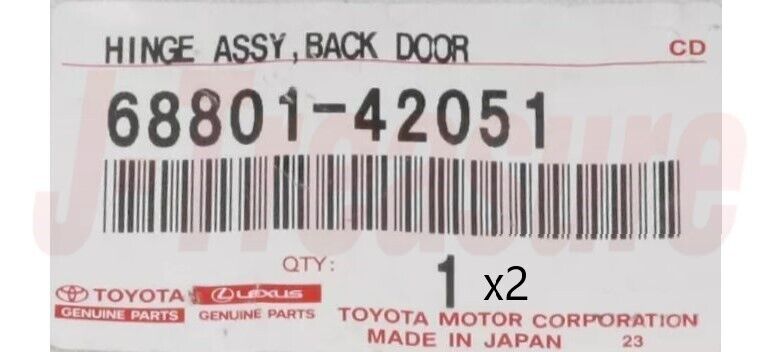 TOYOTA RAV4 ACA3# GSA3# 06-12 Genuine Upper Back Door Hinge 68801-42051 x2 Set