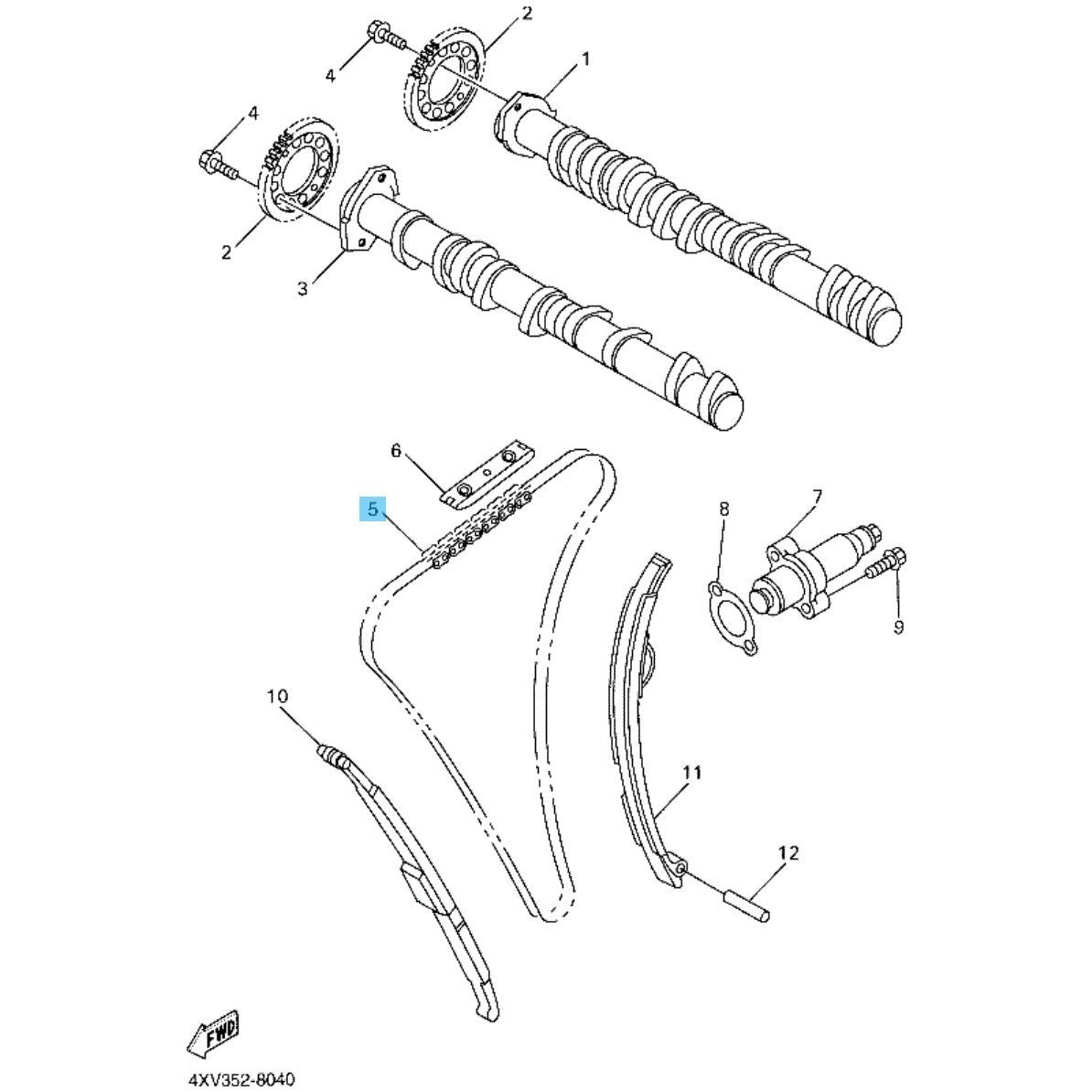 YAMAHA YZF-R1 '98-03 FZ1 FZS1000 '01-05 Genuine Cam Chain 94591-49130-00 OEM