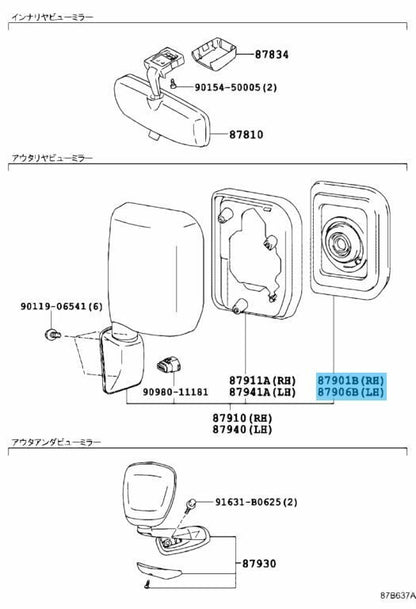 TOYOTA FJ CRUISER GSJ15 GSJ15W Genuine Outer Rear View Mirror RH & LH Set OEM