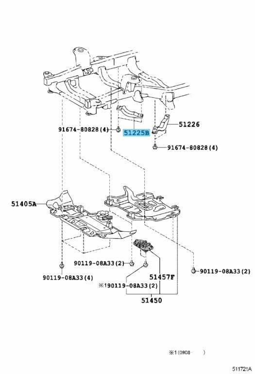 TOYOTA LEXUS Genuine Front Suspension Member Bracket Right 51225-35040 OEM