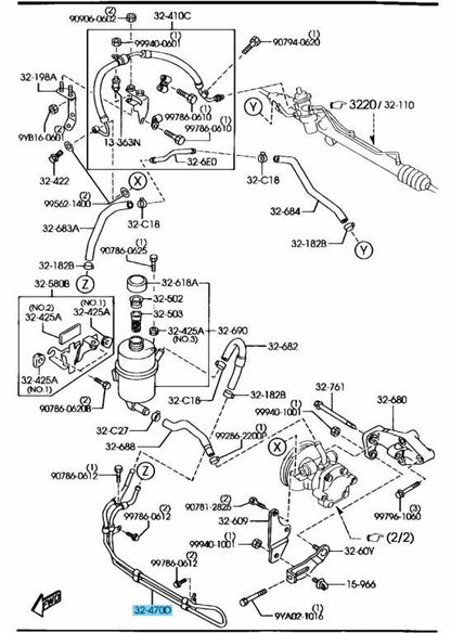 MAZDA PROTEGE BJ 1999-2003 Genuine Oil Cooler Hose B26K-32-470C OEM