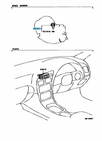 TOYOTA MR2 SW20 CELICA ST202 ST205 Genuine Speedometer Sensor 83181-12050 OEM