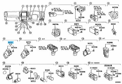 TOYOTA 4RUNNER GRN210 2003-2009 Genuine Seat Heater Switch LH 84751-60120 OEM