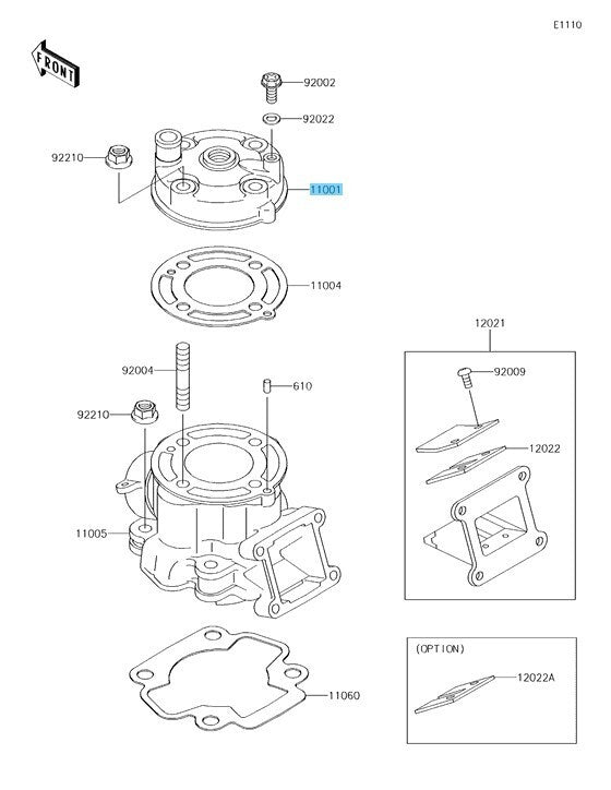KAWASAKI KX65 2000-2019 Genuine Engine Cylinder Head 11001-1516 OEM