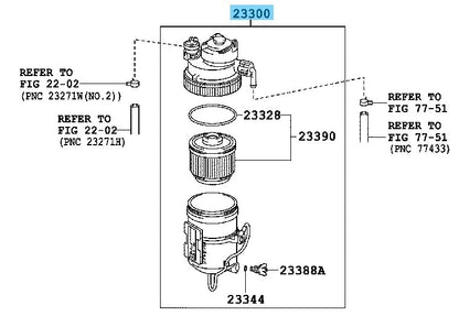 TOYOTA HIACE KDH200 GDH201 Genuine Fuel Filter Assembly 23300-30205 OEM