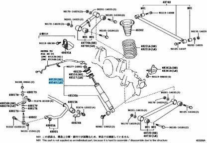 TOYOTA LEXUS LX570 2008-2021 Genuine Rear Shock Absorber 48530-69415 x2 Set OEM