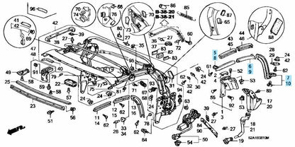 HONDA S2000 S2K AP1 AP2 Genuine Weatherstrip Roof Corner Right Left 6pcs Set OEM