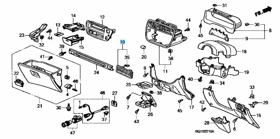HONDA ACCORD CIVIC  DEL SOL Genuine Single DIN Radio Stereo Block Off Delete OEM