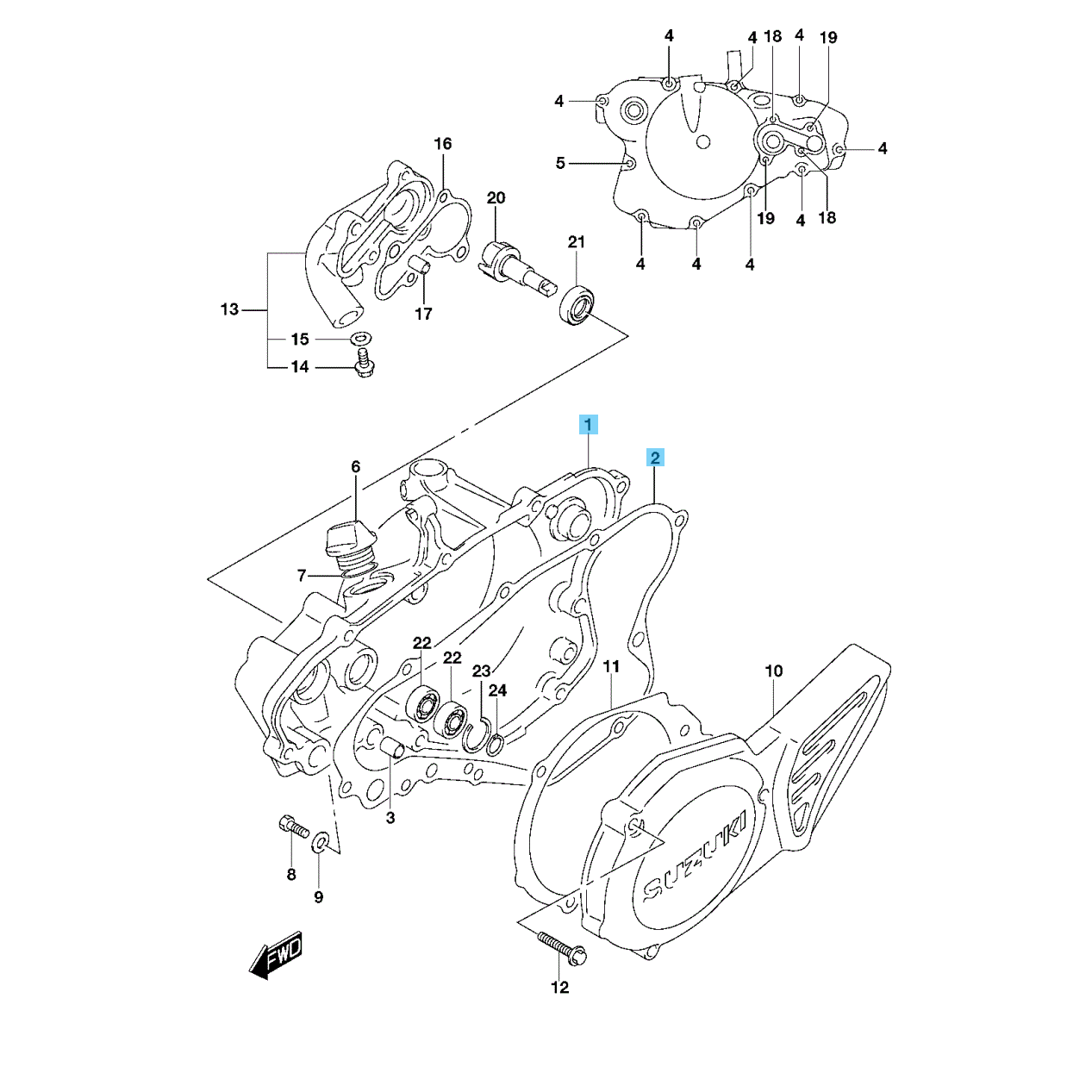 SUZUKI RM85 2002-2009 2012 2015-2023 Genuine Clutch Cover & Gasket Set OEM