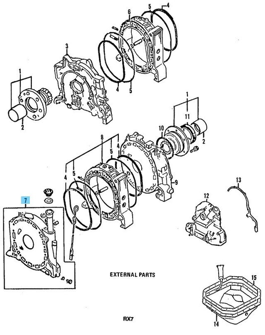 MAZDA RX-7 FC3S FC3C 1989-1991 Genuine Intermediate Housing N370-10-D00C OEM