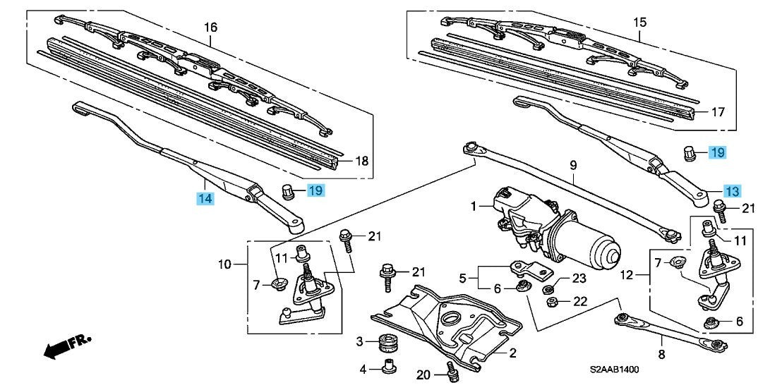HONDA S2000 AP1/2 '00-09 Genuine Windshield Wiper Arm & Nut RH & LH Set LHD