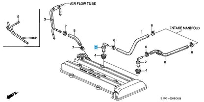 HONDA CR-V RD1 RD2 1997-2001 Genuine P.C.V Valve Assy 17130-PV3-013 OEM