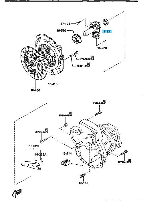 MAZDA MX-5 MIATA NB6C 99-05 Genuine M/T Front Input OIL Seal Y601-17-131 OEM