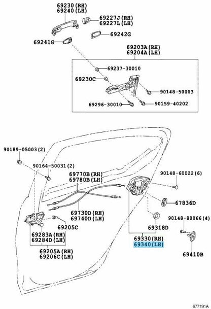 TOYOTA LEXUS Genuine Door Lock Actuator Assy Rear W/Motor Left 69060-33120 OEM