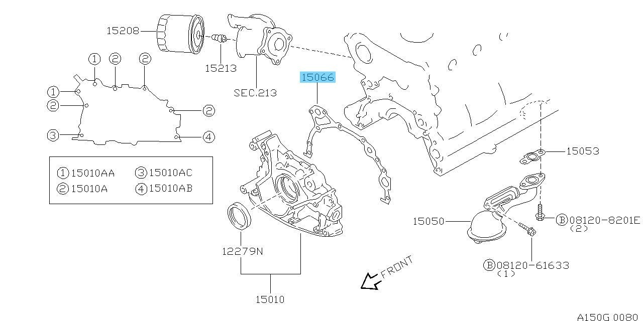 NISSAN SKYLINE R34 GT-R Genuine Oil Pump To Cylinder Block Gasket 15066-71L00