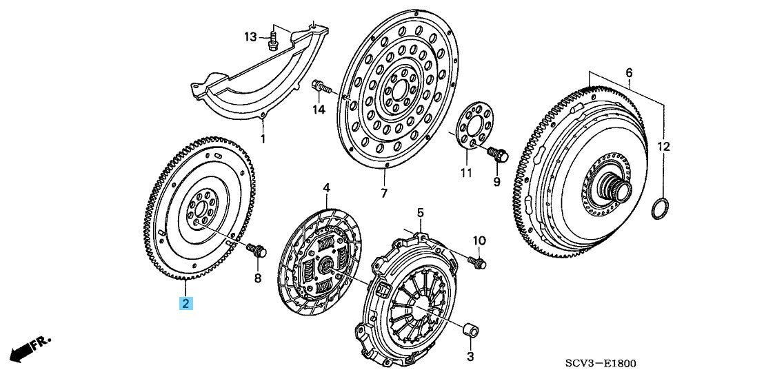 HONDA CR-V RD5 2002-2006 Genuine M/T Clutch Flywheel Comp 22100-PNB-003 OEM