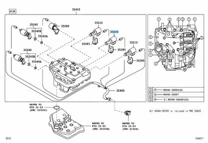 TOYOTA Genuine Clutch Control Solenoid Assy No.2 35220-97201 3522097201 OEM