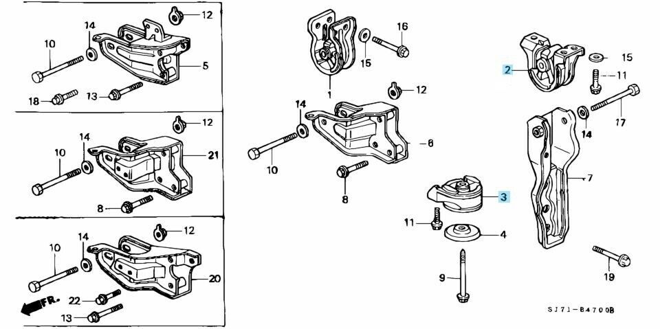 HONDA ACTY HA4 HA5 HH3 HH4 ACTY TRUCK HA3 HA4 Genuine Engine Mount Set of 2 OEM