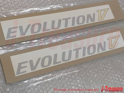 MITSUBISHI EVO5 CP9A Genuine "EVOLUTION V" Side Door Decal Silver Yellow Set OEM