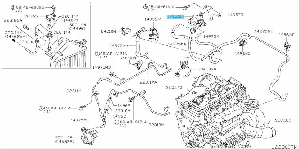 NISSAN PATROL SAFARI Y61 Genuine ZD30DDTi Solenoid Valve Assy 14956-AD20A OEM