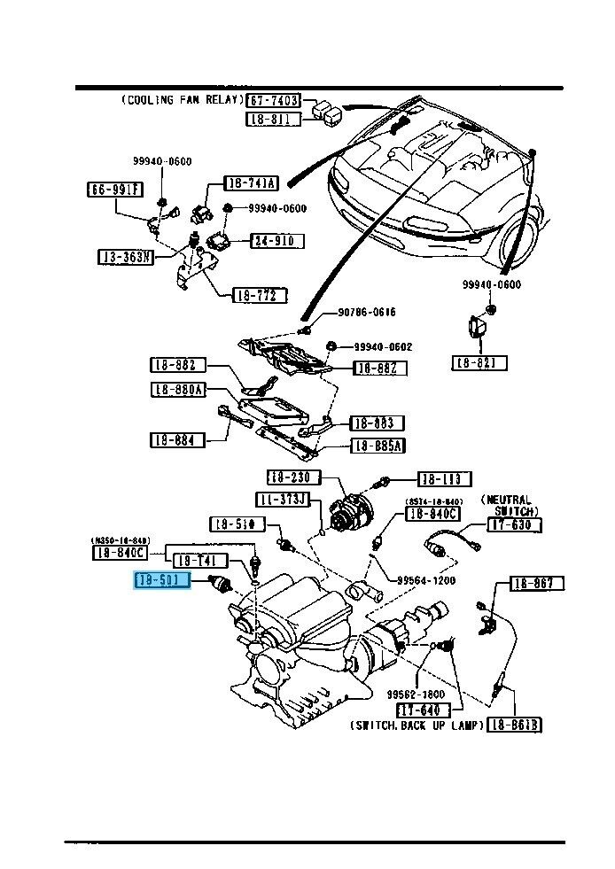 MAZDA MIATA NA NA8C 1990-1994 Genuine Oil Pressure Switch B61P-18-501 OEM