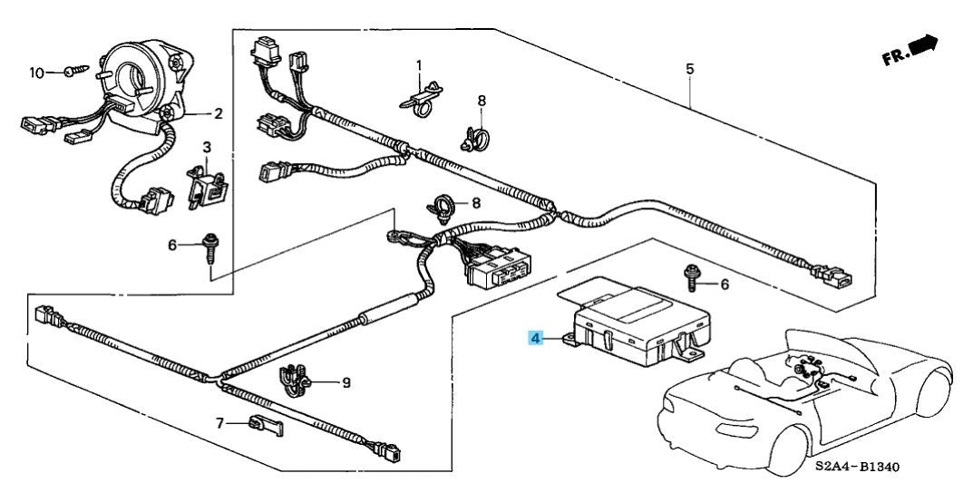 HONDA S2000 AP1 AP2 2000-2004 Genuine SRS Unit 77960-S2A-J81 OEM