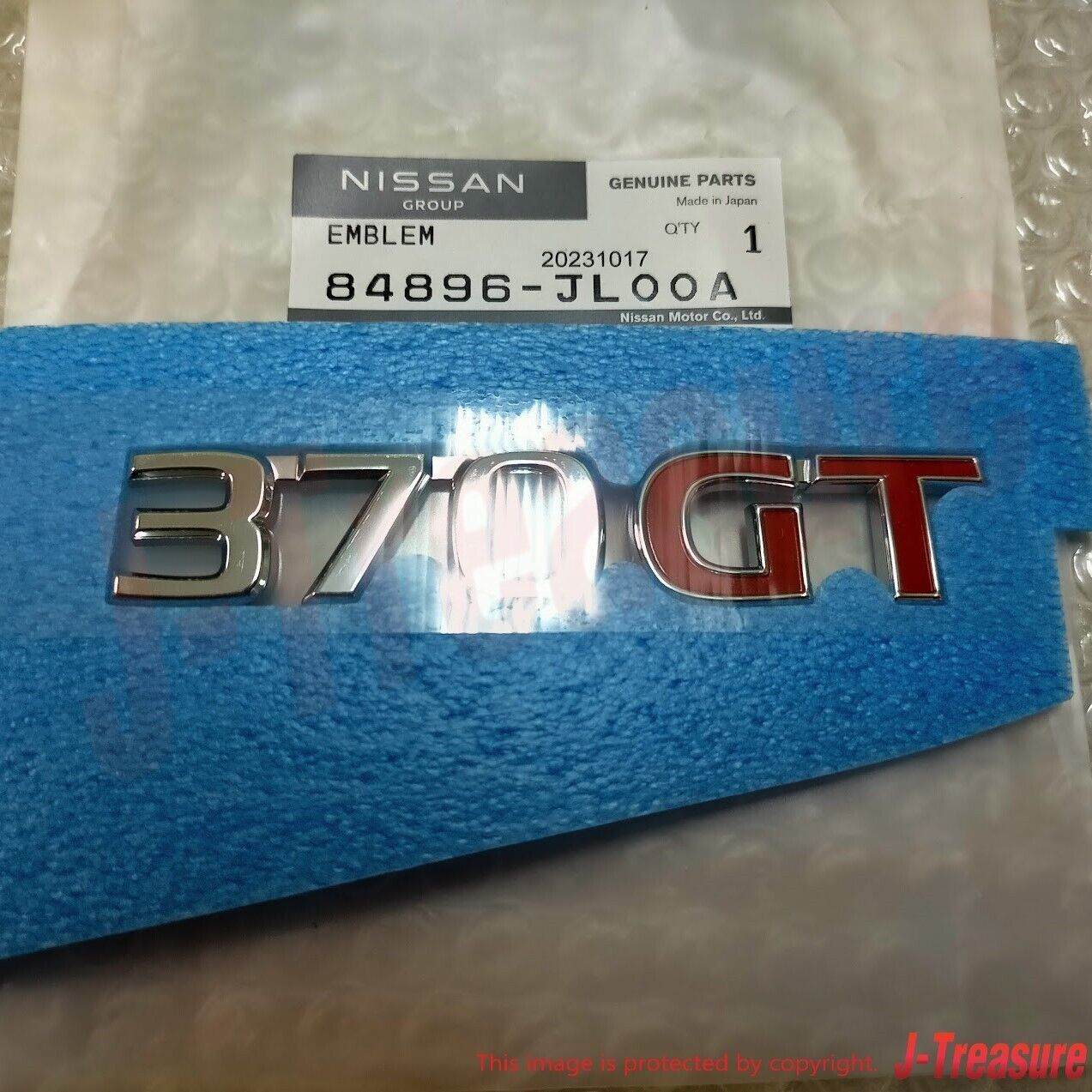 NISSAN INFINITI G37 V36 08-13 Genuine Trunk Lid "370GT" Emblem 84896-JL00A OEM