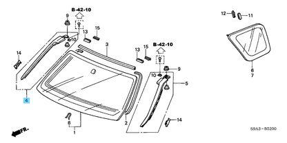 HONDA CR-V RD# 02-06 Genuine Front Windshield Pillar Side Garnish Assy Right