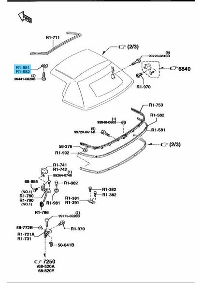 MAZDA MIATA NB NB6C 2003-2005 Genuine Top Lock Striker Right & Left set
