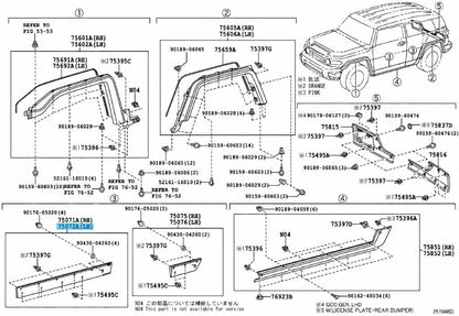 TOYOTA FJ CRUISER GSJ10 07-14 Genuine Front Door Outside Moulding Sub-Assy LH