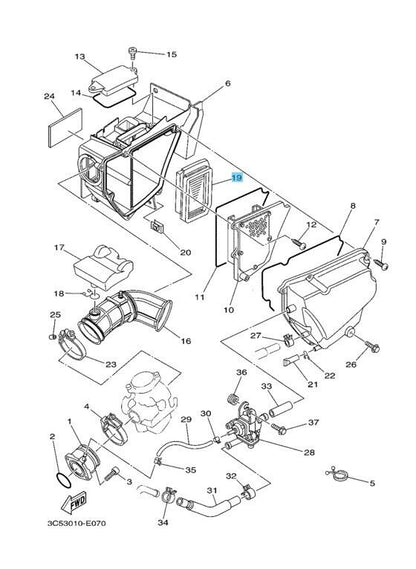 YAMAHA XT250 2008-2018 Genuine Air Cleaner Element 5XT-14451-00-00 OEM