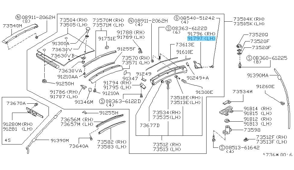 NISSAN 300ZX Z32 '90-96 Genuine Rear Moulding End Seal LH For 4 SEATER T-TOP OEM